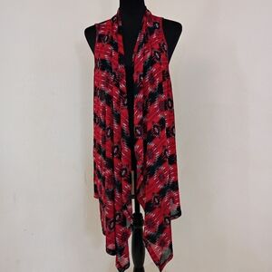 Crazy Train Red and Black Geometric Shawl